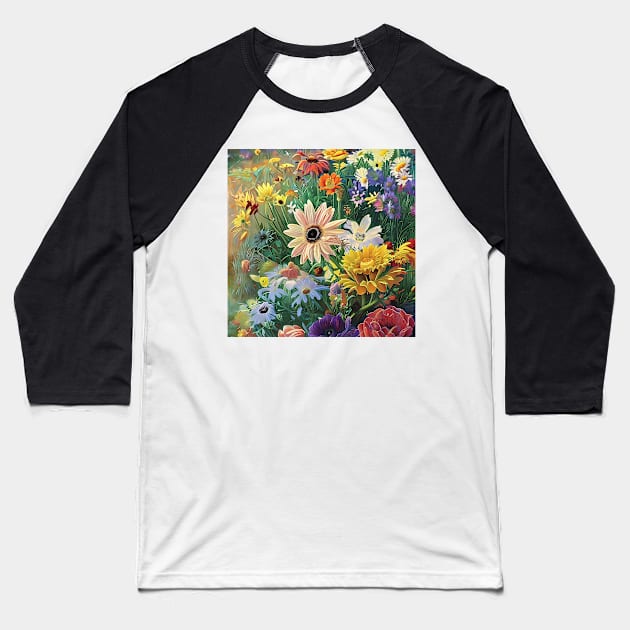 enjoy the flowers Baseball T-Shirt by bogfl